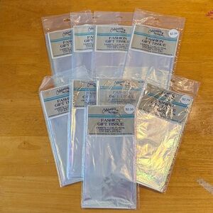 Vintage Gibson fashion gift tissue. 9 new packages have 3 iridescent sheets each